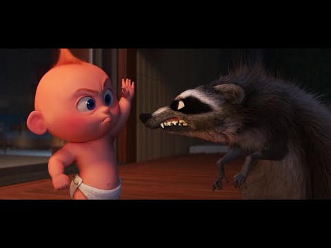 Incredibles 2 - Jack-Jack vs raccoon