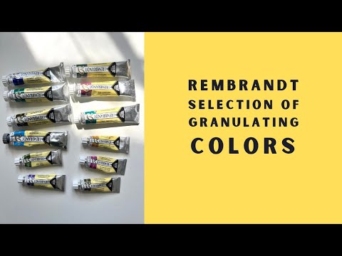Granulating colors selection | a watercolor set by Rembrandt