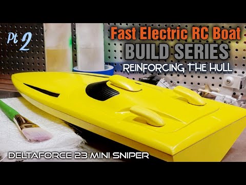 Fast Electric RC Boat Build  Pt2 Hull Reinforcement Epoxy Fiberglass