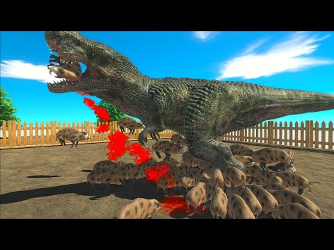 TREX JUMP IN THE WILD BOAR WORLD - ANIMAL REVOLT BATTLE SIMULATOR
