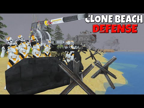 Brutal Clone Wars BEACH BUNKER DEFENSE! - Men of war: Star Wars Mod Battle Simulator