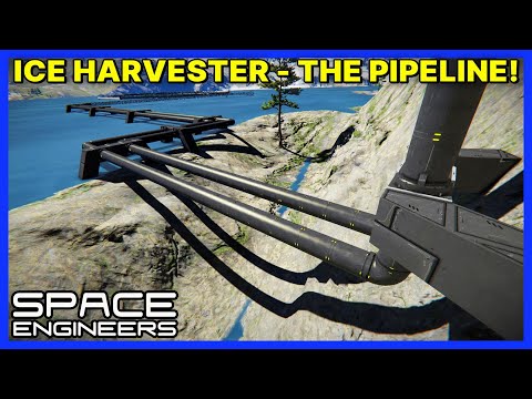 Building an ICE HARVESTER Part 1 - THE PIPELINE! - SPACE ENGINEERS Survival - Ep 33