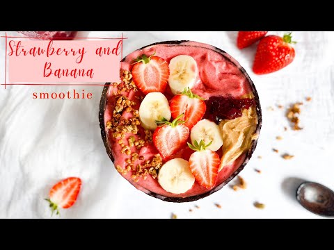 Peanut Butter and Jelly Smoothie Bowl | Strawberry and Banana Smoothie Bowl