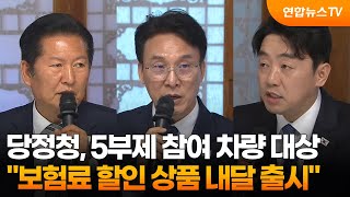 당정청 5부제 車 보험료 할인 상품 내달 출시 / 연합뉴스TV (YonhapnewsTV)
