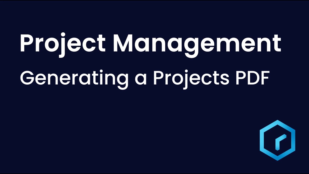 Tutorial - Project Management: Generating a Projects PDF