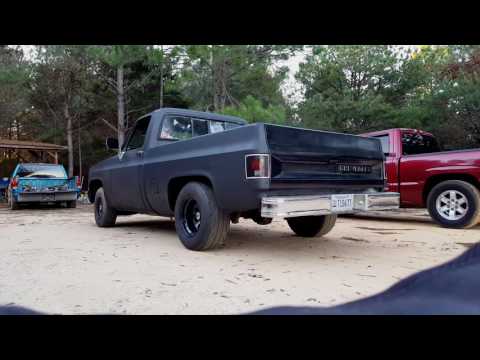 85 c10 350 with 2.5 in dynomax race bullets idle and rev