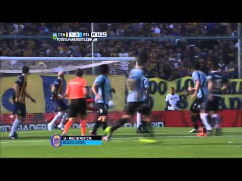 Gol de Montoya. Central 1 - Belgrano 0. Fecha 21. Primera División 2015. FPT