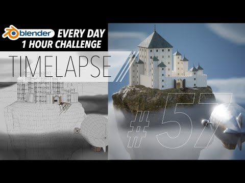 Making a Castle using Arrays in Volumetric Clouds with Blender - Blender Every Day #57
