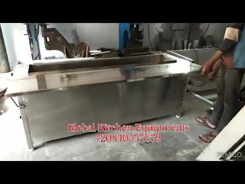 Rectangular hot bain marie with table for serving items, for...