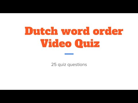 Dutch word order video quiz   #woordvolgorde #wordorder #learndutch