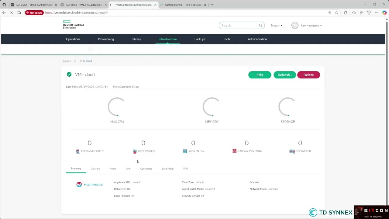 HPE VM Essentials installation part 5 - VM Essentials Manager configuration – Clouds & Clusters