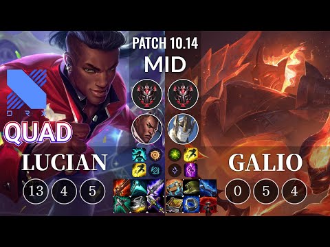 DRX Quad Lucian vs Galio Mid - KR Patch 10.14