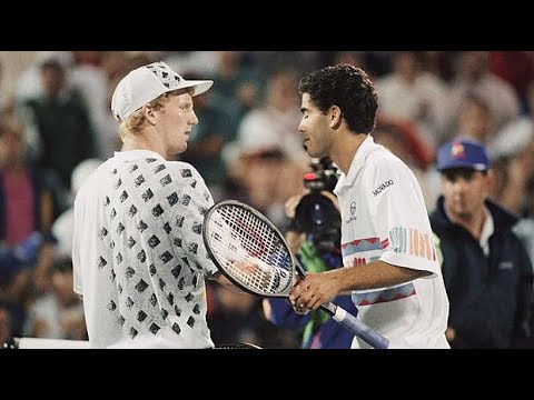Pete Sampras vs Jim Courier 1992 US Open SF Highlights