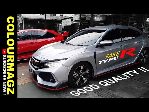 MODIFIKASI HONDA CIVIC HATCHBACK TYPE R BODYKIT - LUNAR SILVER COLOR
