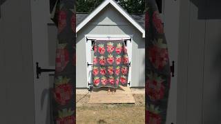 Is there anything more satisfying than a quilt drop?✨#strawberryquilt ￼#quiltdrop #quilting