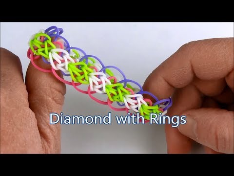 Rainbow Loom Patterns - Diamond with Rings bracelet