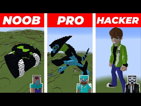 NotCyborg - Minecraft NOOB vs PRO vs HACKER: BEN 10 BUILD CHALLENGE in Minecraft Animation