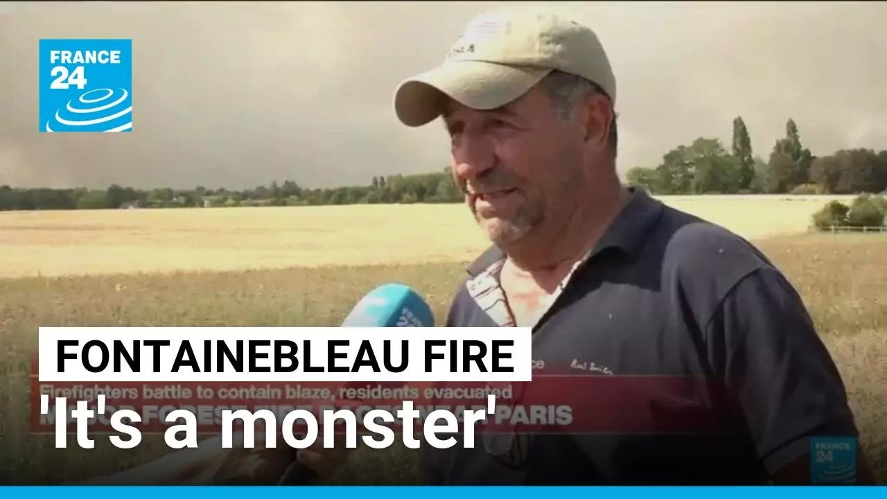 Video: FRANCE 24 interviews resident evacuated from Fontainebleau forest wildfire