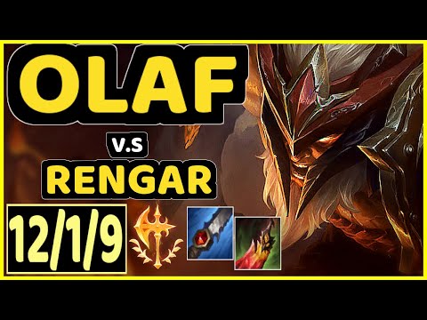 WARDEN (OLAF) vs RENGAR - 12/1/9 KDA JUNGLE GAMEPLAY - EUW Ranked GRANDMASTER
