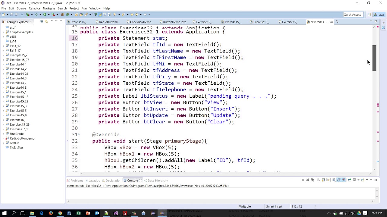 Java Programming 2 - Chapter 32 Exercise 1 - Fall 2015