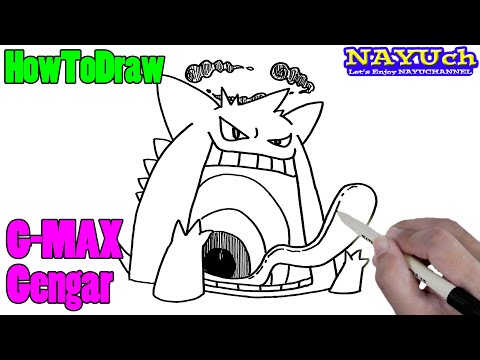 How to draw Pokemon | Gigantamax Gengar | easy drawing step by step