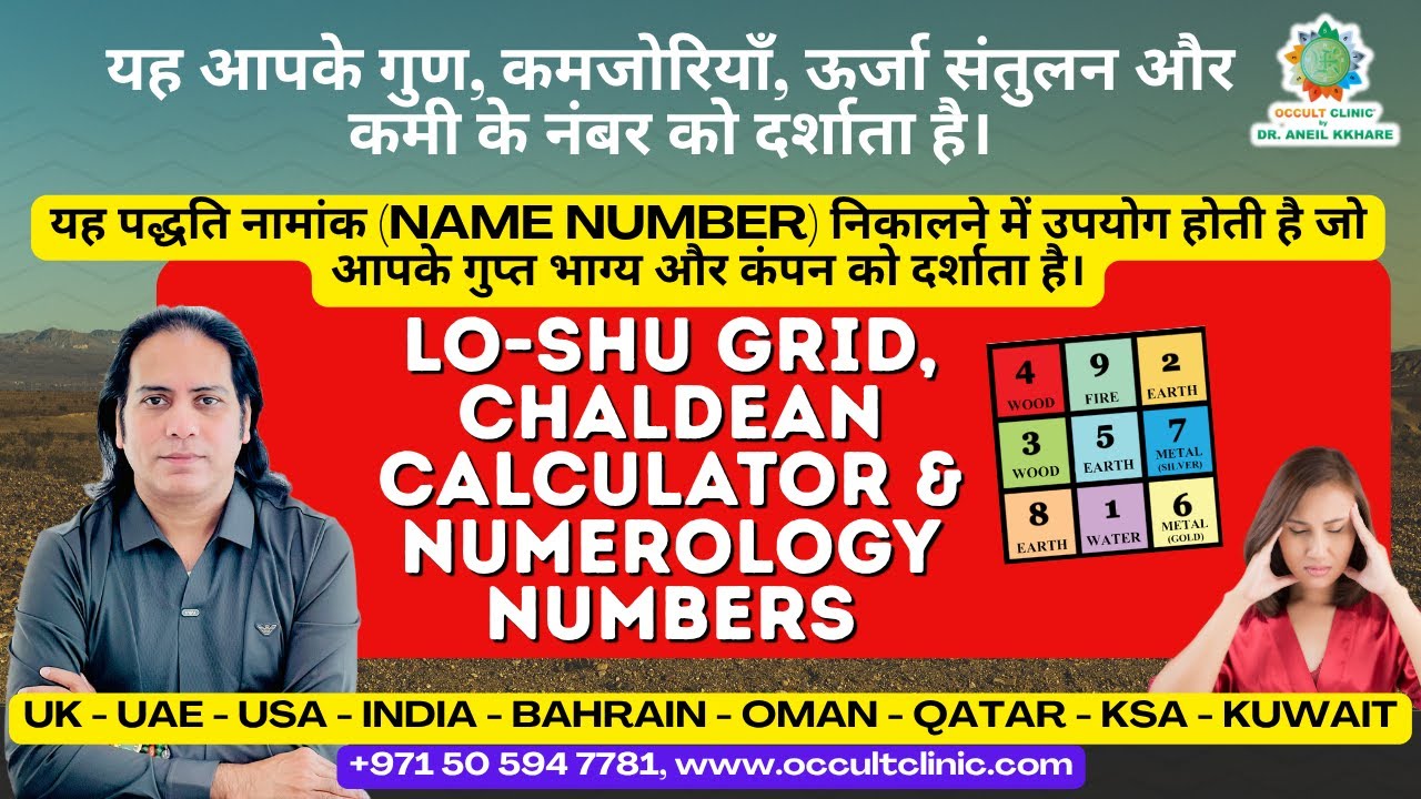 Lo-Shu Grid, Chaldean Calculator & Numerology Numbers Explained by Dr. Aneil Kkhare