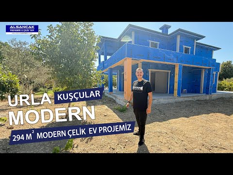 Urla Kuşçular’da 294 Metrekare 5+1 Modern Çelik Projelerimiz | Alsancak Prefabrik&Çelik Yapı