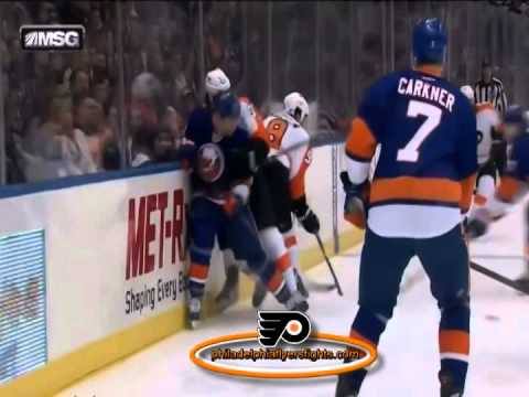 045  Jan 20, 2014 Jay Rosehill vs Matt Carkner Philadelphia Flyers vs New York Islanders
