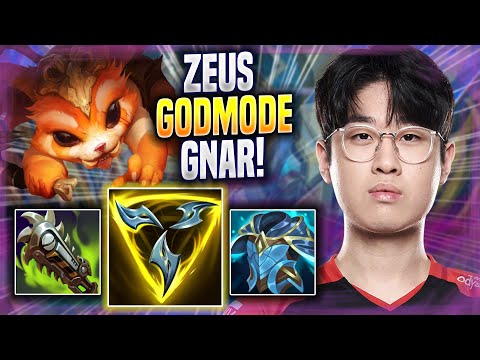 ZEUS LITERALLY GOD MODE WITH GNAR! - T1 Zeus Plays Gnar TOP vs Irelia! | Season 2022
