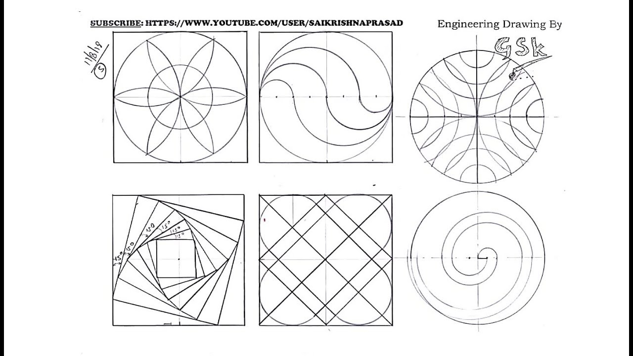 Drawing Concentric ARCS & LINES using Various Instruments in Engineering Drawing
