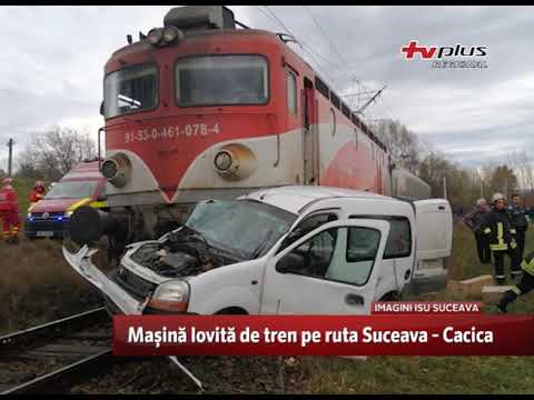 Mașină lovită de tren pe ruta Suceava - Cacica