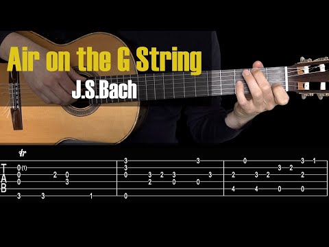 Air on the G String - Bach. Guitar Tutorial + TAB