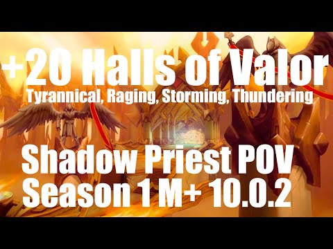 +20 Halls of Valor | Shadow Priest PoV M+ Dragonflight Mythic Plus 10.0.2
