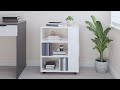 Mobiletto con Rotelle Bianco 60x35x75cm in Legno Ingegnerizzato - Foto miniatura 4
