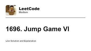 YouTube video '1696. Jump Game VI (Leetcode Medium)'