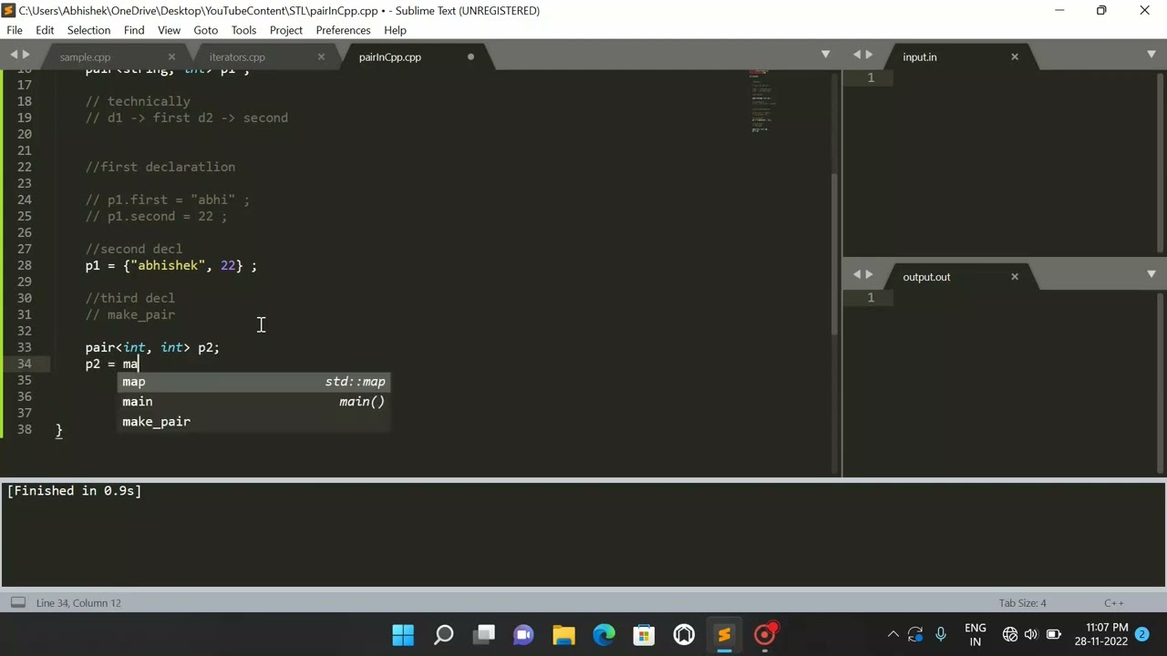 How to implement Vector & Pair in C++ | How to implement pair in C++.