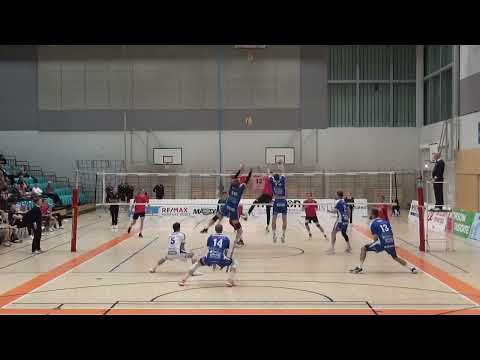 Milutin Pavicevic, pink jersey #15, Vantaa Ducks vs Akaa-Volley