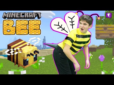 HobbyFamilyTV - Minecraft BEE Takes Over HobbyPig! Turns Into HobBEE Honey. Learn How Honey is Made by HobbyKidsTV