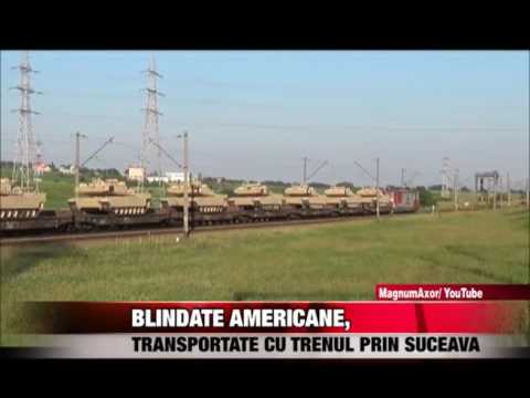 Blindate americane, transportate cu trenul prin Suceava