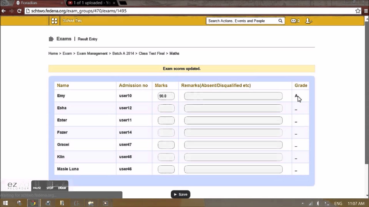 Examination Module in Fedena