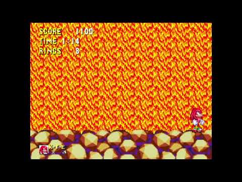 Sonic 3 & Knuckles - Lava Reef 1 Glitchless Knuckles: 1:14 (Speed Run)
