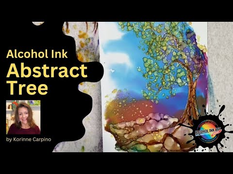 Whimsical Abstract Tree in Alcohol Ink - Intuitive Painting