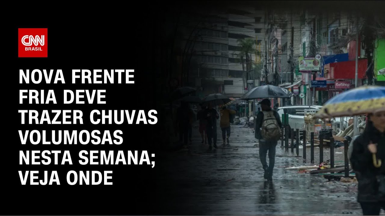 Nova frente fria deve trazer chuvas volumosas nesta semana; veja onde ...