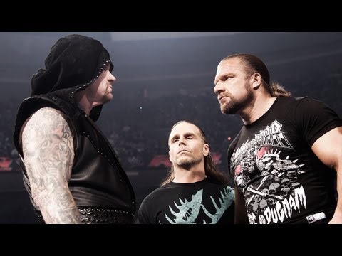 Undertaker, Triple H and Shawn Michaels face-off prior to WrestleMania: Raw, March 19, 2012