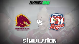Rugby League 26 (2025) - Brisbane Broncos (W) vs Sydney Roosters (W) [Gameplay Simulation]
