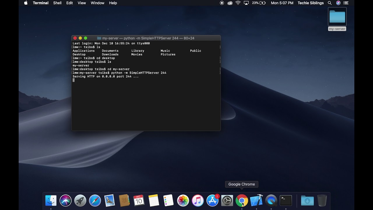 Simple HTTP Server with Python (Mac)