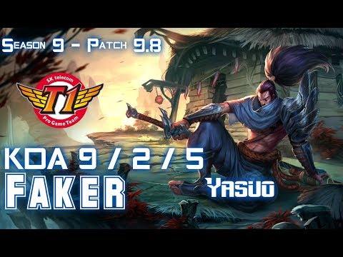 SKT T1 Faker YASUO vs SYLAS Mid - Patch 9.8 KR Ranked