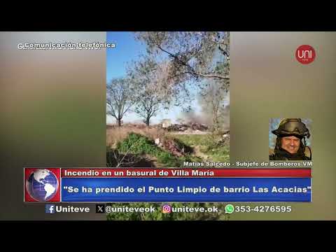 Incendio en un basural de Villa María