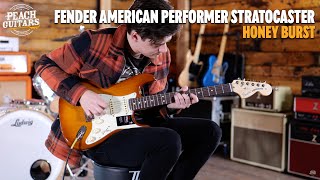 Video thumbnail for No Talking...Just Tones | Fender American Performer Stratocaster | Rosewood - Honey Burst by Peach Guitars