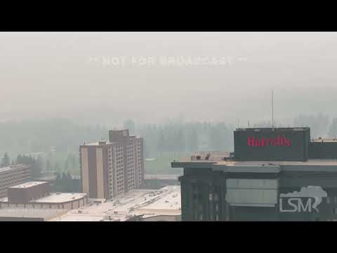 09-12-2022 South Lake Tahoe, NV - Wildfire smoke from Mosquito Fire- drone